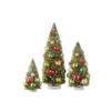 RAZ Imports 2021 Country Kitchmas 12-inch Bottle Brush Tree with Multicolor Ornaments, Set of 3 view 1