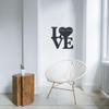 Badger Steel USA - Love Heart Personalized - Metal Wall Art - 23.9" X 24" - Hammered Silver view 3