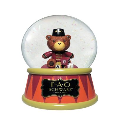 Department 56 FAO Schwarz Teddy Bear Glitter Waterball, 5.91 Inch, Multicolor
