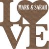 Badger Steel USA - Love Heart Personalized - Metal Wall Art - 23.9" X 24" - Hammered Copper view 4