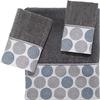 Avanti Linens - 3pc Towel Set, Soft & Absorbent Cotton Towels (Dotted Circles Collection, Nickel) view 1