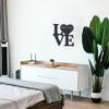 Badger Steel USA - Love Heart Personalized - Metal Wall Art - 23.9" X 24" - Black view 2