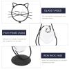 Cabilock Vase Cat Shape Hydroponic Plant Holder Minimalist Iron and Glass Desktop Decor for Design for Indoor Greenery and Plant view 2