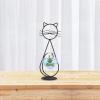 Cabilock Vase Cat Shape Hydroponic Plant Holder Minimalist Iron and Glass Desktop Decor for Design for Indoor Greenery and Plant view 4