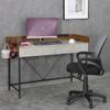 JJS 48" Home Office Computer Laptop Desk with Drawers, Modern Wooden Compact Study Writing Desk with Privacy Panel and Storage for Small Space (Walnut/Cement) view 2