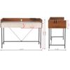 JJS 48" Home Office Computer Laptop Desk with Drawers, Modern Wooden Compact Study Writing Desk with Privacy Panel and Storage for Small Space (Walnut/Cement) view 3