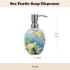 6-inch Turtle Soap Dispenser - Ocean Theme Resin Hand Soap & Lotion Organizer, Seashell Design Bathroom Decor Accents view 2
