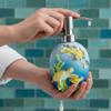 6-inch Turtle Soap Dispenser - Ocean Theme Resin Hand Soap & Lotion Organizer, Seashell Design Bathroom Decor Accents view 3