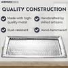 Monarch Abode Decorative Tray  16-Inch Hand Hammered Nickel Finish Metal Bathroom Tray Countertop, Vanity Trays Organizer, Perfume Plate for Dresser, Kitchen Countertop Large Fruit Platter view 4