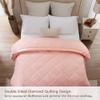 100% Cotton -Queen/Full Size 500 GSM,Soft Fluffy Duvet Insert with Corner Tabs,Baffle Box Stitched Comforter with 2 Pillowshams (3 pc | Baby Pink) view 3