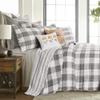 Levtex Home - Camden Bedspread Set - Twin Bedpsread (80 x 110 in.) + One Standard Pillow Sham (26 x20 in.) - Buffalo Check in Grey and Cream - Reversible Pattern - Cotton view 1