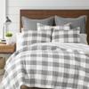 Levtex Home - Camden Bedspread Set - Twin Bedpsread (80 x 110 in.) + One Standard Pillow Sham (26 x20 in.) - Buffalo Check in Grey and Cream - Reversible Pattern - Cotton view 2