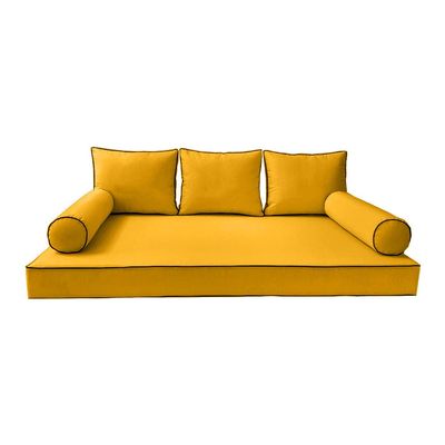 DBM IMPORTS Cover ONLY-S3 Outdoor Daybed Mattress Bolster Pillow Contrast Trim Queen AD108