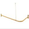 Artiwell L Shaped Shower Curtain Rod, Bathroom Bathtub Corner Shower Curtain Rod with Ceiling Support (SATIN GOLD/BRASS) view 2