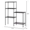 5 Tier Adjustable Wire Shelving Metal Storage Rack for Planter Laundry Bathroom Kitchen 550Lbs Capacity 21.3" D x 11.4" W x 59.1" H (Black) view 3