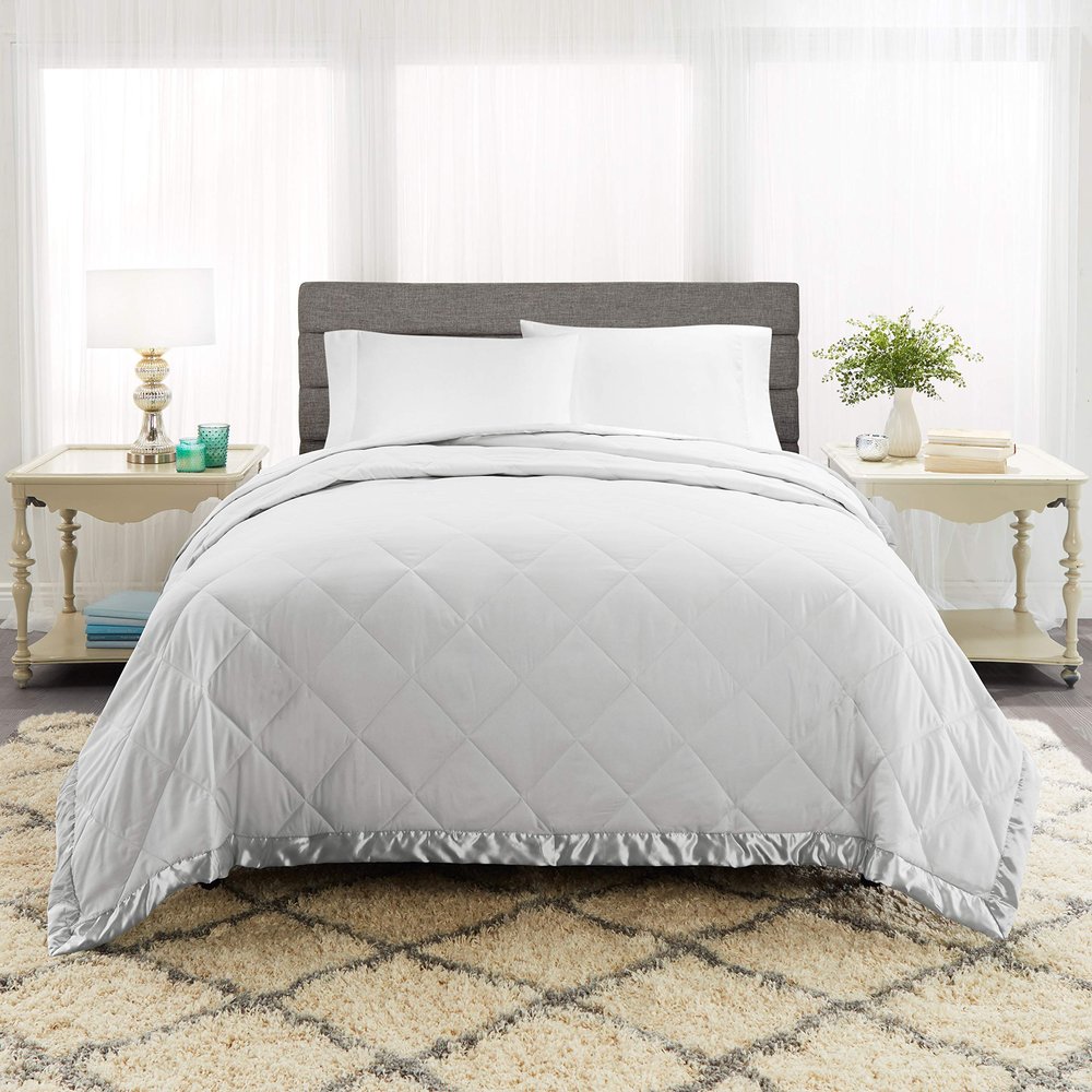 100% Cotton -Oversized King Size 500 GSM,Soft Fluffy Duvet Insert with Corner Tabs,Baffle Box Stitched Comforter with 2 Pillowshams (3 pc | Silver)