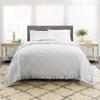 100% Cotton -Oversized King Size 500 GSM,Soft Fluffy Duvet Insert with Corner Tabs,Baffle Box Stitched Comforter with 2 Pillowshams (3 pc | Silver) view 1
