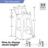 Alunaune 26" Metal Bar Stools Set of 4 Counter Height Barstools Industrial Counter Stool Kitchen Bar Chairs Indoor Outdoor-Low Back, Black view 3