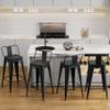 Alunaune 26" Metal Bar Stools Set of 4 Counter Height Barstools Industrial Counter Stool Kitchen Bar Chairs Indoor Outdoor-Low Back, Black view 4