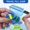 AKOAK 2 Counts Small Pill Box, Small Pocket Purse Pills Holder, Travel Pill Organizer Case, Plastic Storage Container, Daily Portable Medicine Vitamin Box view 4