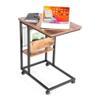 JJS Side End C Table with Magazine Holder for Sofa, Living Room Couch Table Snack Table That Slide Under for Small Spaces, Rustic Brown view 1
