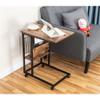 JJS Side End C Table with Magazine Holder for Sofa, Living Room Couch Table Snack Table That Slide Under for Small Spaces, Rustic Brown view 2