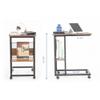 JJS Side End C Table with Magazine Holder for Sofa, Living Room Couch Table Snack Table That Slide Under for Small Spaces, Rustic Brown view 3