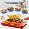 3Pack Ceramic Baking Dish for Oven Large Casserole Baking Dish with Handles Packaging Upgrade Nonstick Ceramic Bakeware for Cooking, Cakes, Lasagna & Gift, Red view 2