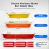 3Pack Ceramic Baking Dish for Oven Large Casserole Baking Dish with Handles Packaging Upgrade Nonstick Ceramic Bakeware for Cooking, Cakes, Lasagna & Gift, Red view 3