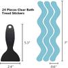 MIALLAMS Bathtub Stickers Non-Slip,32 Pcs Safety Bathtub Strips Adhesive Decals with Premium Scraper for Tub,Stairs,Kitchen,Shower Room,Treads,Bath Room,Floor,Swimming Pool (Blue) view 2