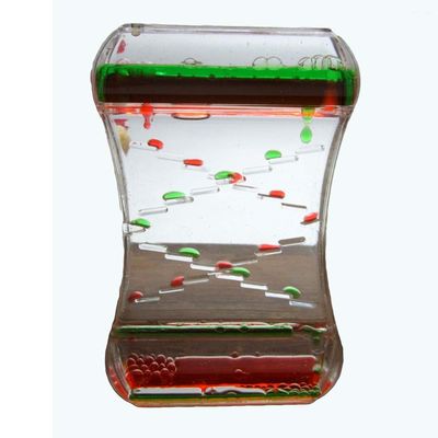 BARMI Drip Oil Hourglass Liquid Motion Bubble Timer Desk Decor Kids Toy Birthday Gift,Perfect Child Intellectual Toy Gift Set Red + Green