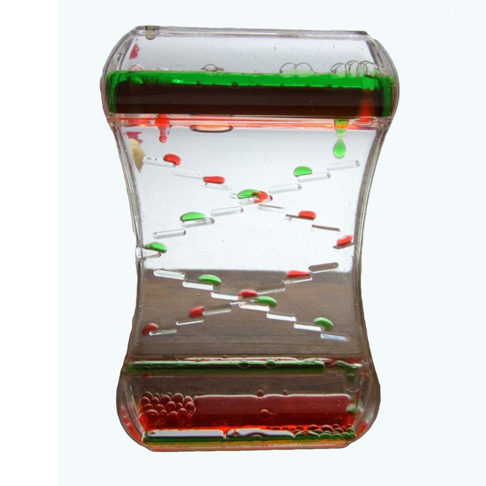 BARMI Drip Oil Hourglass Liquid Motion Bubble Timer Desk Decor Kids Toy Birthday Gift,Perfect Child Intellectual Toy Gift Set Red + Green