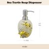 6-inch Turtle Soap Dispenser - Loyal Gold Resin Bathroom Organizer with Mother & Baby Design, Ocean Theme Coastal Decor view 2