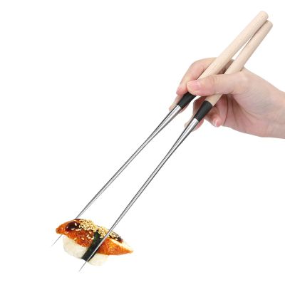 1 Pair Sushi Chopsticks, 28.3cm/11.1in Extra Long Metal Japanese Cooking Chopsticks Sushi Chef Traditional Garnishing Plating Tweezers Chop Sticks for Asian Style Dinner Party(S 11in)