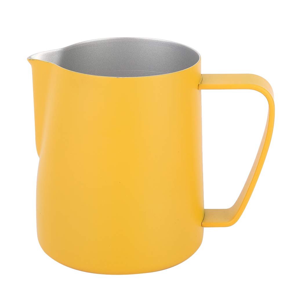 20oz Milk Frothing Pitcher, Stainless Steel Espresso Pouring Jug for Latte Art(Yellow)