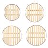 Stainless Steel 4pcs Bamboo Liners Pad Inserts Round Cooling Cooking Racks Kitchen Mat Rack for Canning Air Fryer and Pressure Cooker 30cm Veggie view 1
