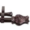 126.25" Bronze Solid Contemporary Double Curtain Rod view 1