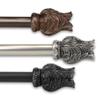 126.25" Bronze Solid Contemporary Double Curtain Rod view 2