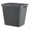 CURVER Jute Laundry Box 58 L - Dirty Laundry Bin with Lid - Good Ventilation - Ergonomic Handles - for Bathroom or Laundry Room - 70% Recycled - 43 x 34 x 58.2 cm - Grey view 1