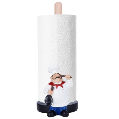 Kitchen Chef Decor Paper Towel Holder, Countertop Paper Towel Dispenser Italian Chef Figurines Kitchen Decor Paper Roll Holder for Coffee Shop, Restaurant Decoration