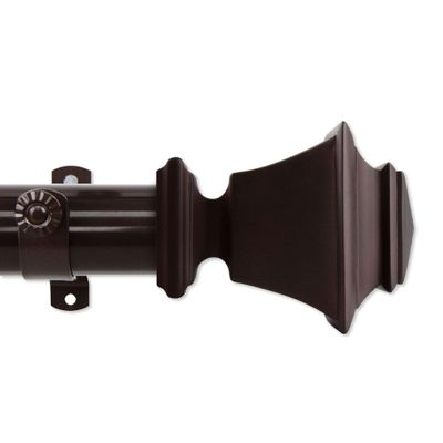 123.5" Cocoa Contemporary Curtain Rod with Mounting Brackets