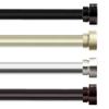 122.25" Black Solid Contemporary Double Curtain Rod view 2