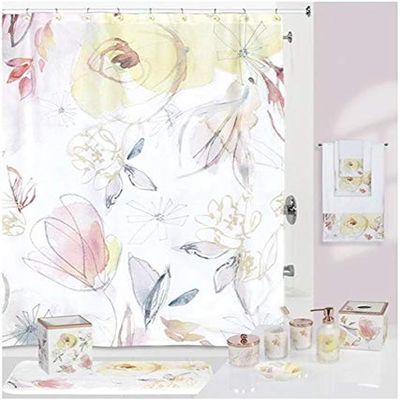 Creative Bath Products Blush and Blooming Collection Wastebasket, Multi