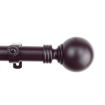 126" Mahogany Brown Solid Contemporary Round Window Curtain Rod