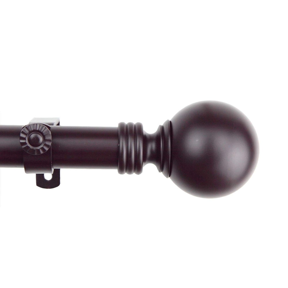 126" Mahogany Brown Solid Contemporary Round Window Curtain Rod