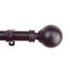 126" Mahogany Brown Solid Contemporary Round Window Curtain Rod view 1