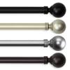 126" Mahogany Brown Solid Contemporary Round Window Curtain Rod view 2