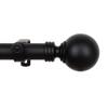 126" Black Solid Contemporary Round Single Curtain Rod view 1