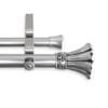 125.5" Silver Solid Contemporary Double Curtain Rod view 1