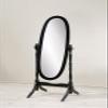 Roundhill Furniture Traditional Queen Anna Style Wood Floor Cheval Mirror, Black view 1